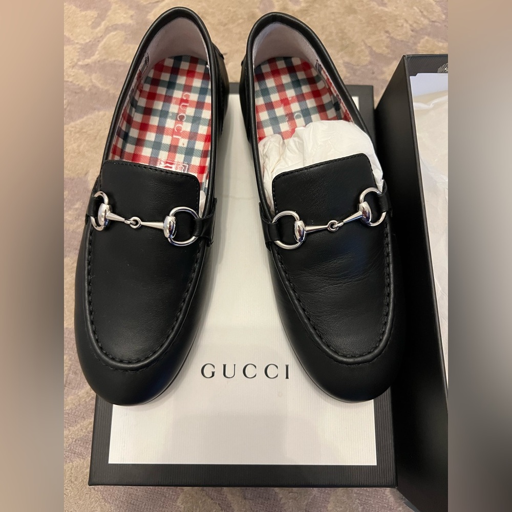 Gucci boys loafers black with silver horsebit size 31 (US size 13.5) brand new